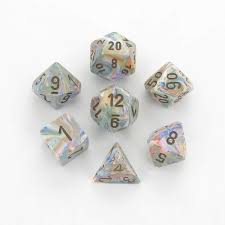 7 Vibrant w/brown Festive Polyhedral Dice Set - CHX27441